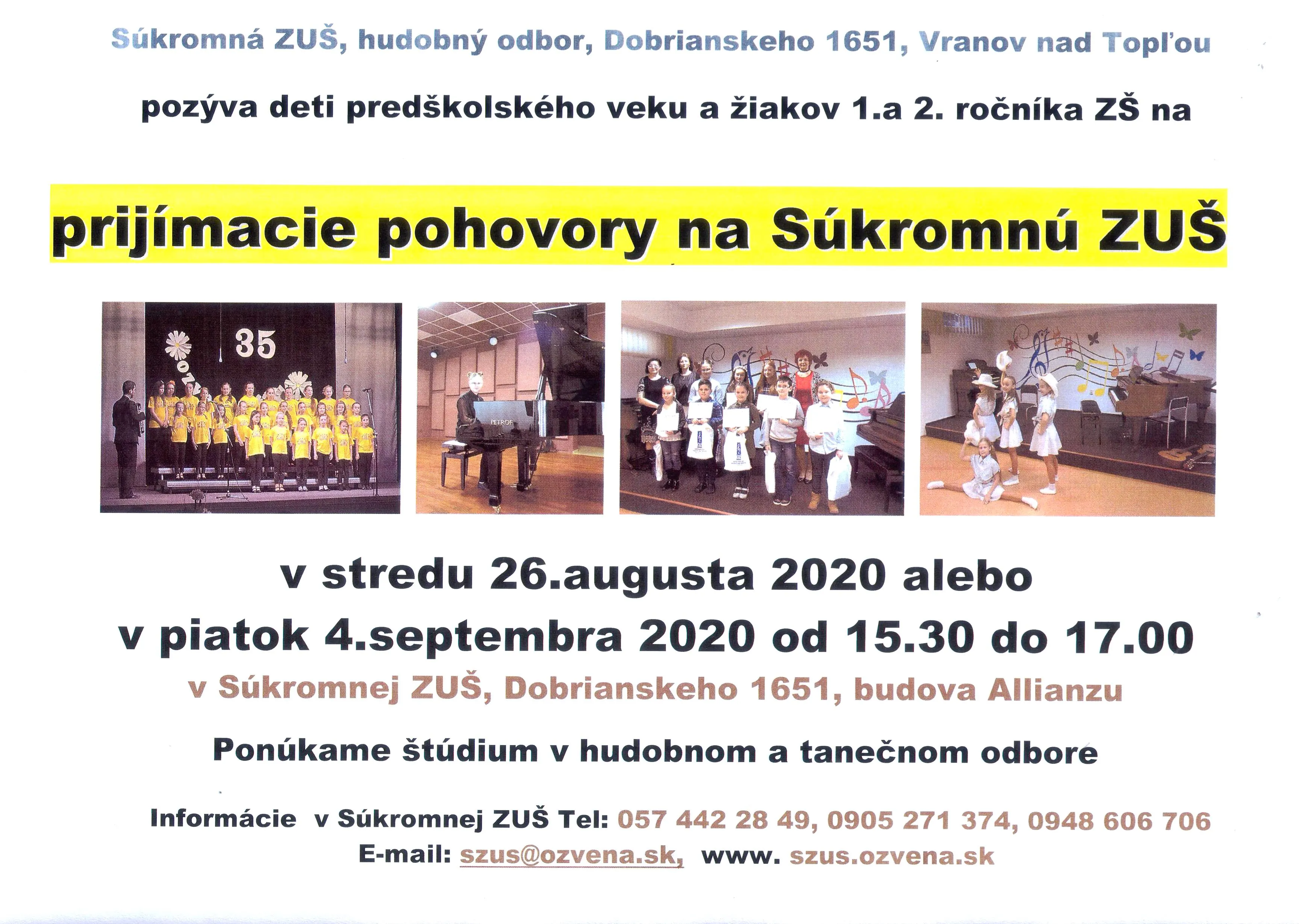 Pozvanie na prijímacie pohovory